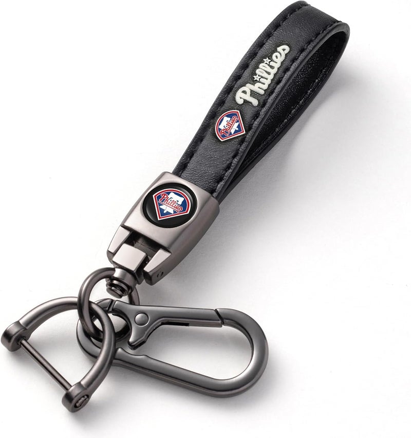 Kaleduo Leather Keychain for Baseball Fans,Car Keyring Replacement Key Fob Holder,Souvenir Gifts for Men Women - Image 1